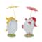 Whimsical Dancing Garden Gnome Figurines with Umbrellas Set
